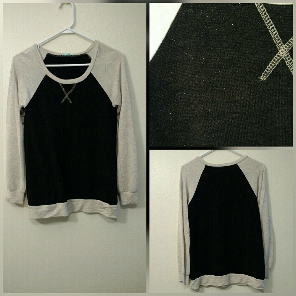P.S. Kate Gold Shimmer on Black Long Sleeve